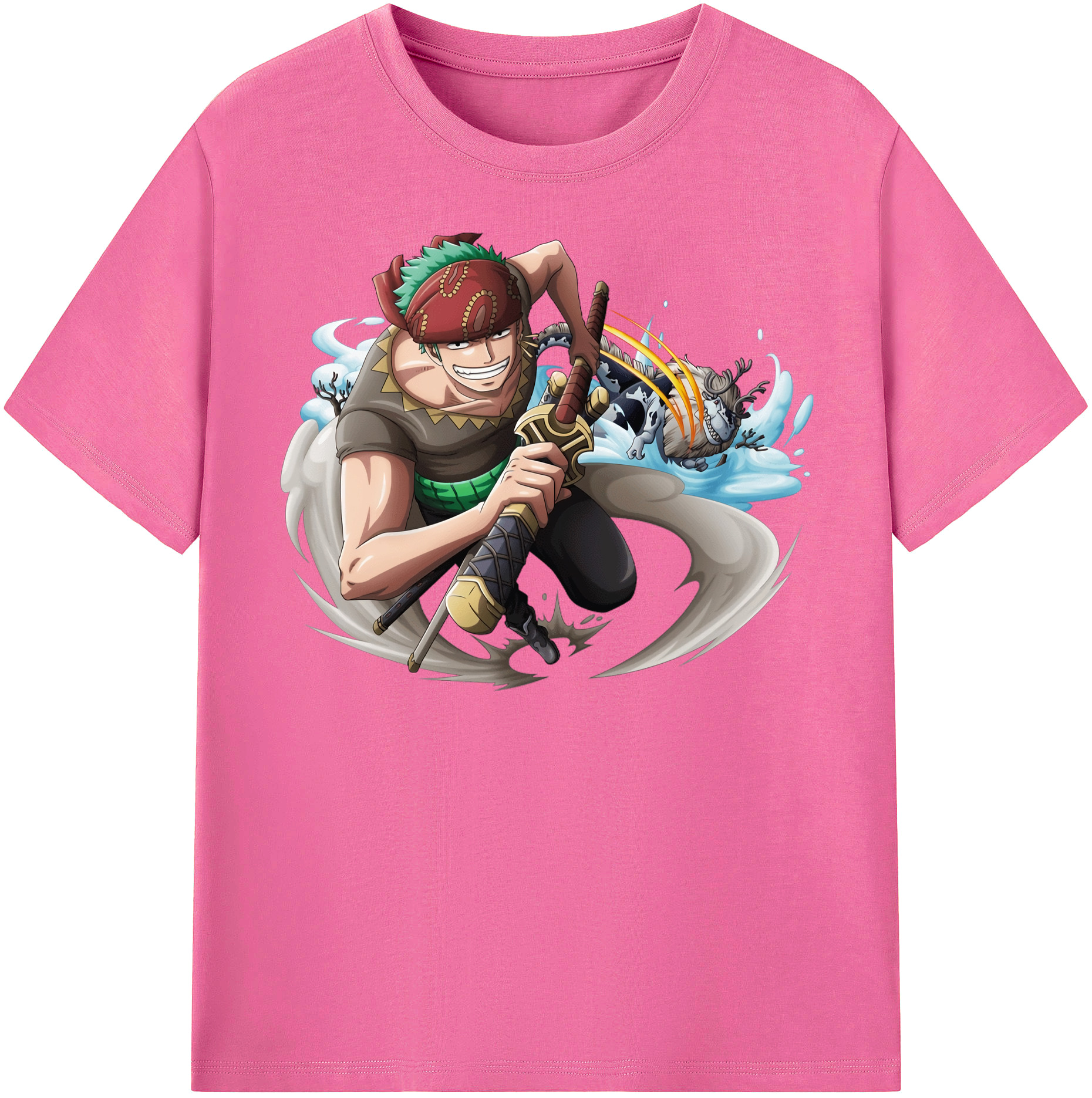 ワンピース ロロノア・ゾロ ONE PIECE Roronoa Zoro レディースカジュアルプリントTシャツ（綿100％）